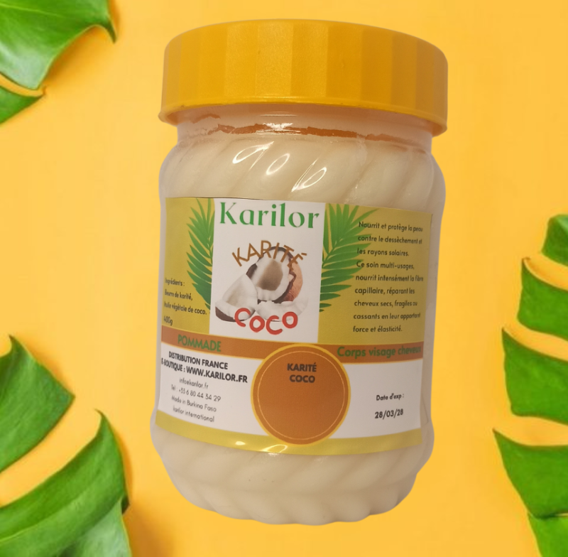 Beurre au coco et karité 300g, soin solide